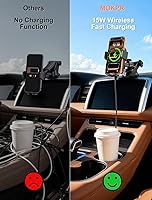 Vista 4 de MOKPR Wireless Car Charger, Auto Clamping Car Charger Dash Windshield Air Vent Phone Holder Compatible with iPhone 17 16 15 14/13/13 Pro/12