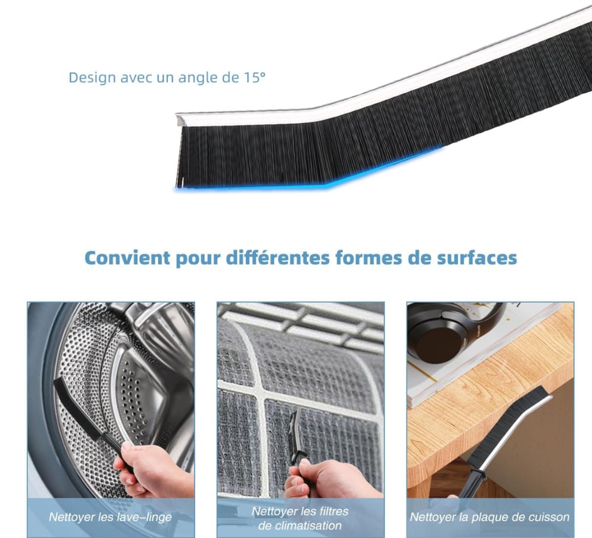 Pack of 3 Hard Bristle Corner Cleaning Brush, Joint Brush, Gap Cleaning Brush, Grout Cleaning Brush - Image 4