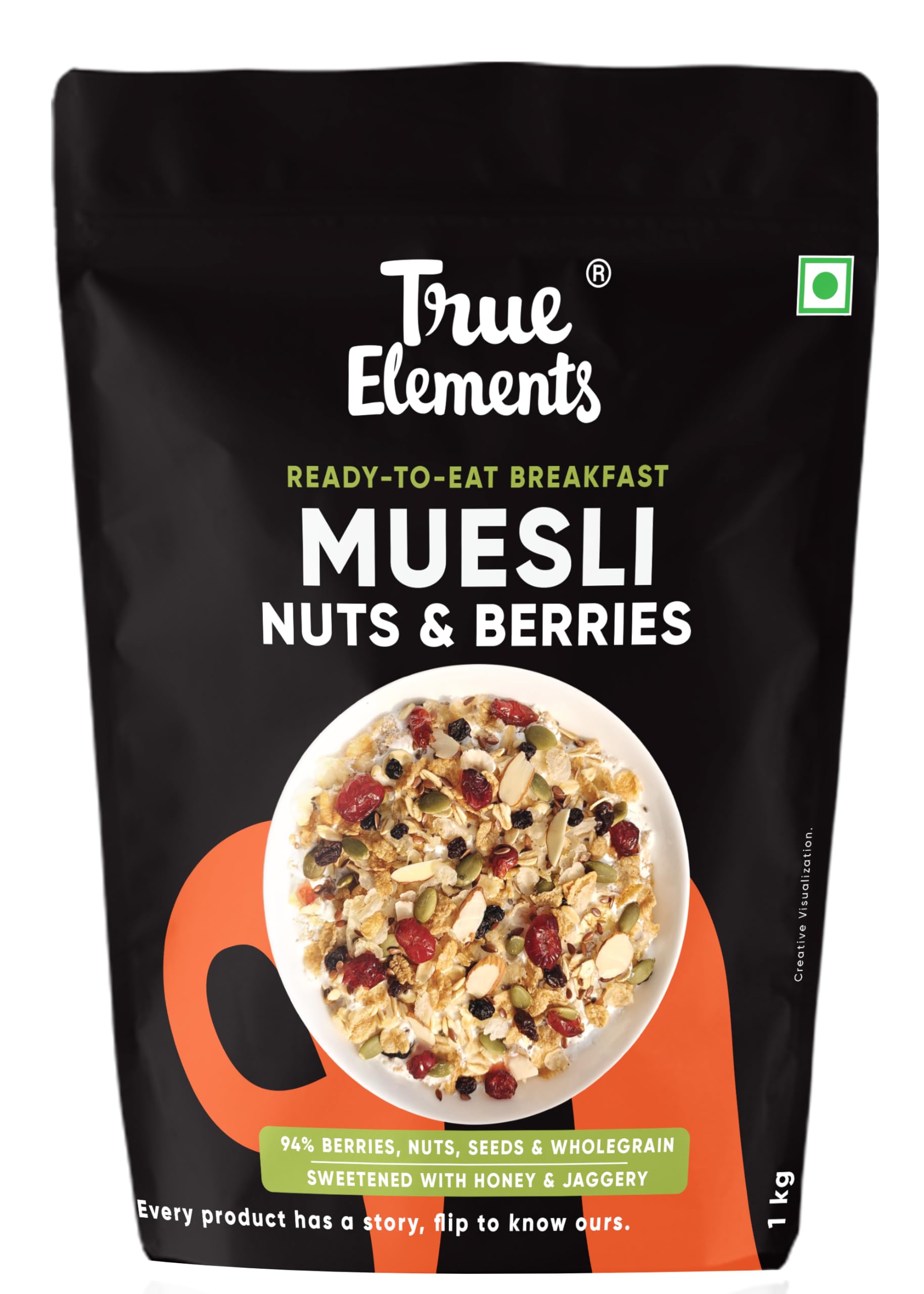 Crunchy Nuts & Berries Muesli 1kg | Cereal for Breakfast | Diet Food | No Malt extract, Corn flakes or grain flour | No Sugar Candied Fruits | Has Almonds & Cranberries | Healthy breakfast