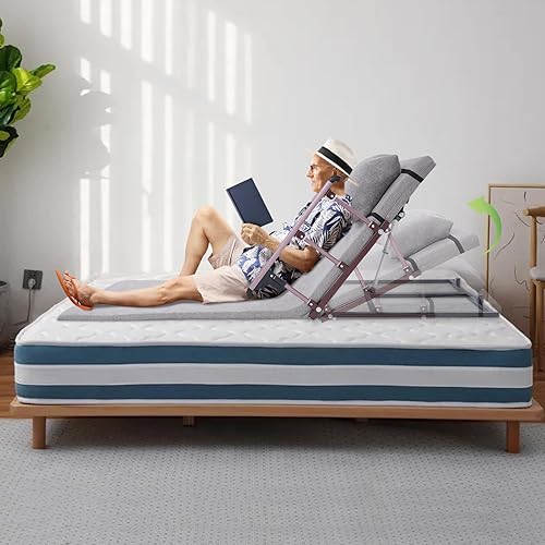 Miniatura 2 de Respaldo elevador eléctrico para cama, respaldo de cama ajustable con control remoto para sentarse en camas sentadas para pacientes ancianos,