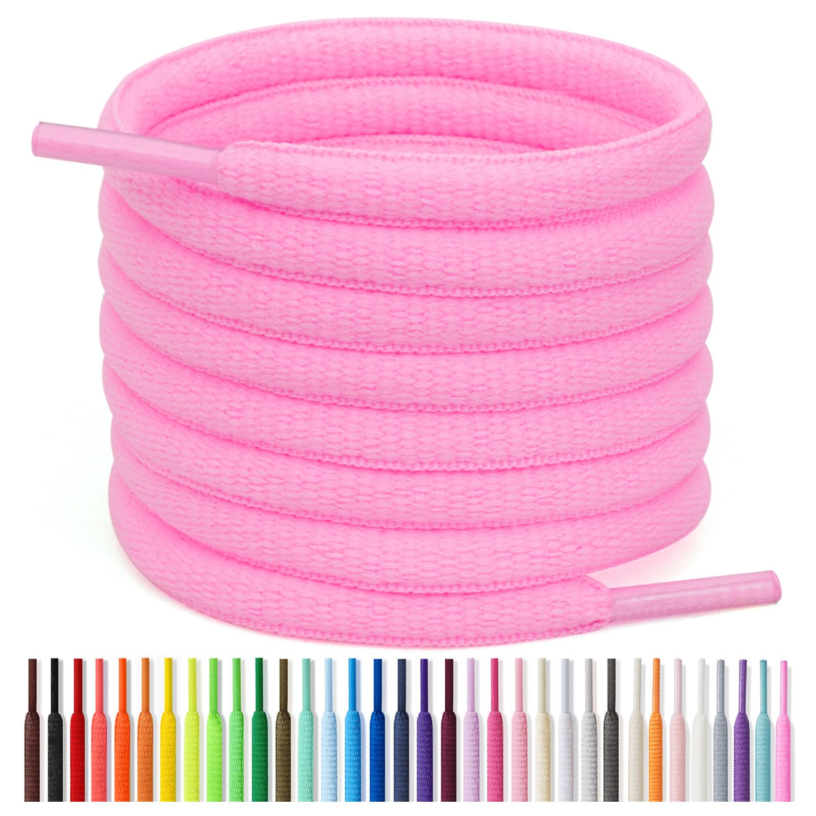 Handshop 1/4" Oval Athletic Shoelaces in 34 Colors Half Round Shoe Laces