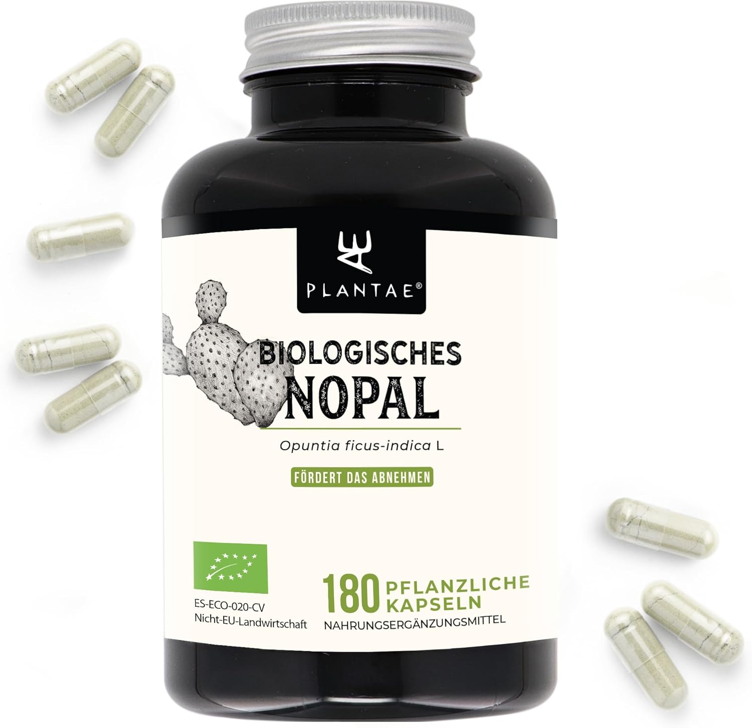 ORGANIC NOPAL * 470 mg / 180 capsules * Min 40% fibre content * Cardiovascular, Digestion, Weight