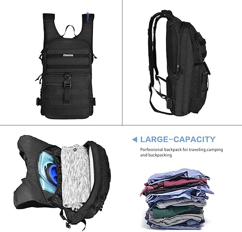 Miniatura 5 de MOSISO Mochila táctica de hidratación, mochila militar ligera con bolsa de agua de 3 L