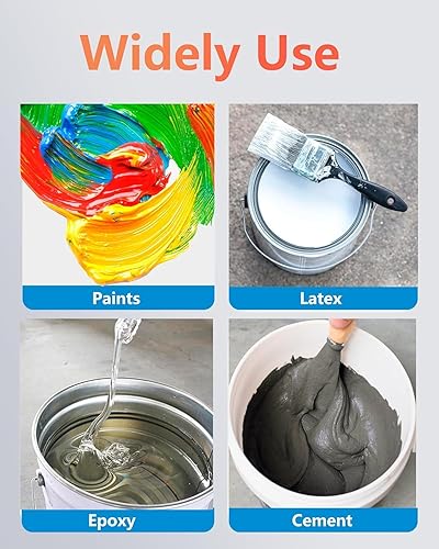 Miniatura 6 de Agitador de pintura de 11.8 pulgadas para taladro, accesorio mezclador de taladro, mezclador de epoxi, mezclador de pintura para taladro, mezclador