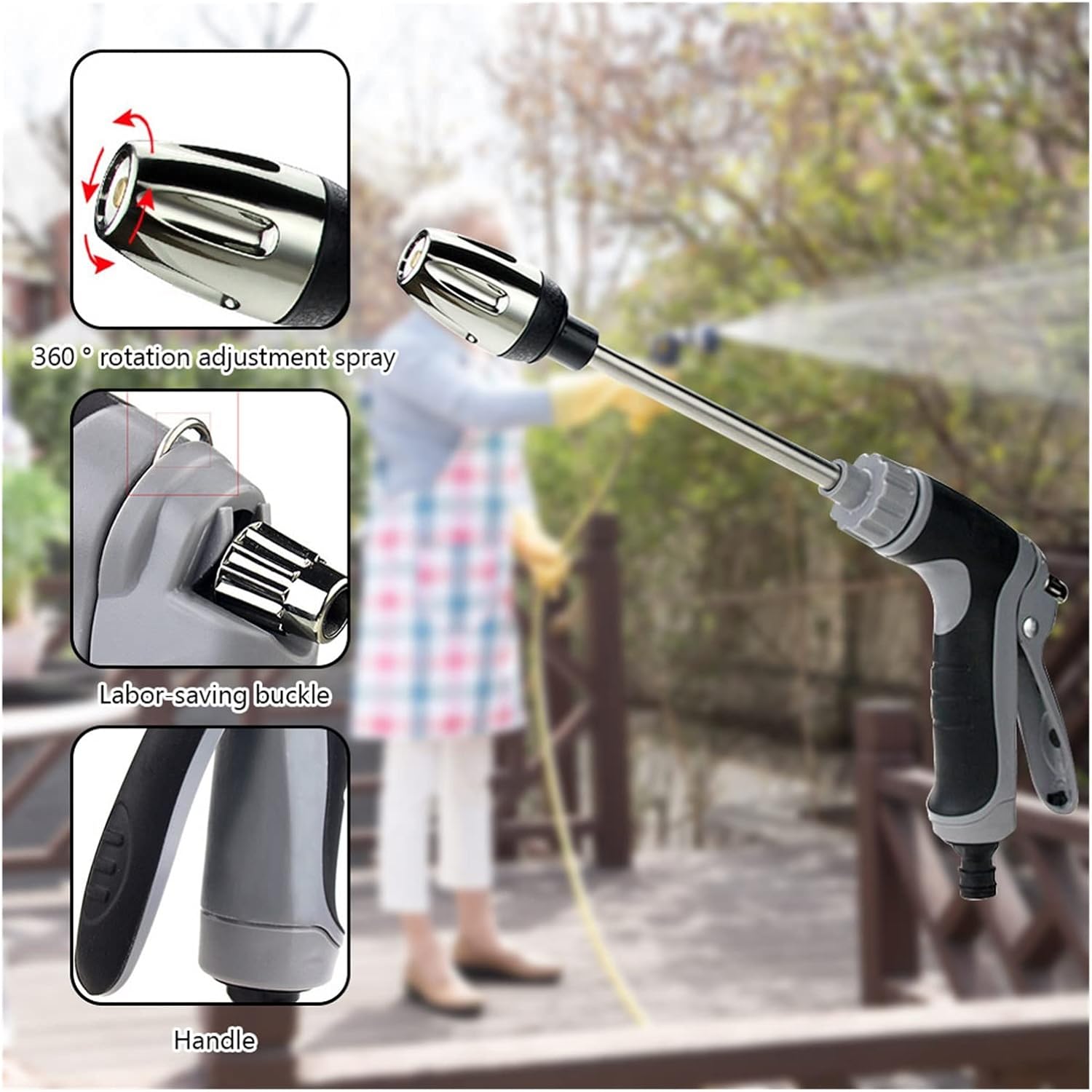 Garden hose spray gun,Hose Pipe Spray Gun,Garden Multi Function High-Pressure Water Gun for Watering Hose Nozzle Sprinkler Car Cleaning Wash Machine Foam