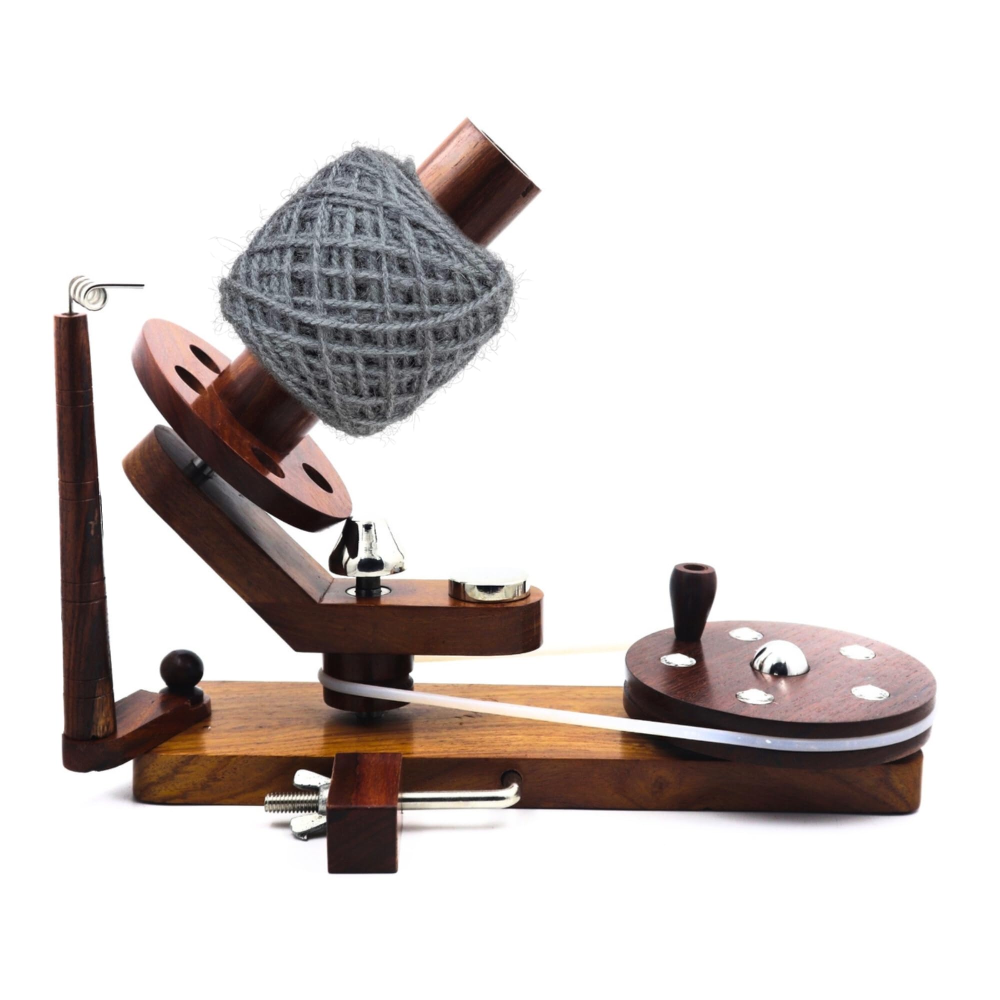 Avvolgitore per gomitoli in legno per lavoro a maglia e uncinetto, realizzato a mano in palissandro, liscio al centro con base antiscivolo, ideale per gomitoli da 0,5 kg