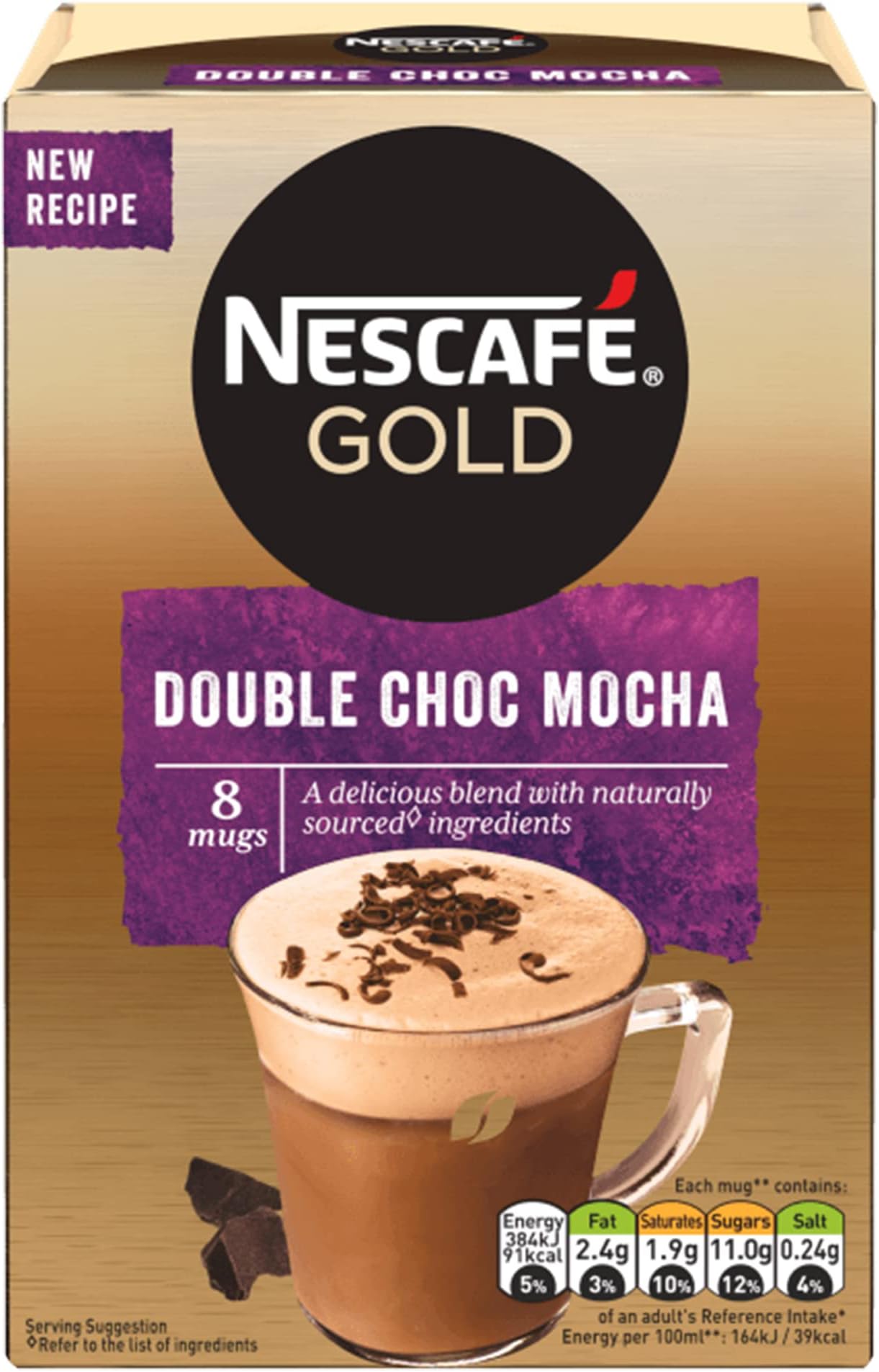 Gold Double Choc Mocha Powder Pouch, 184 gram, Bag