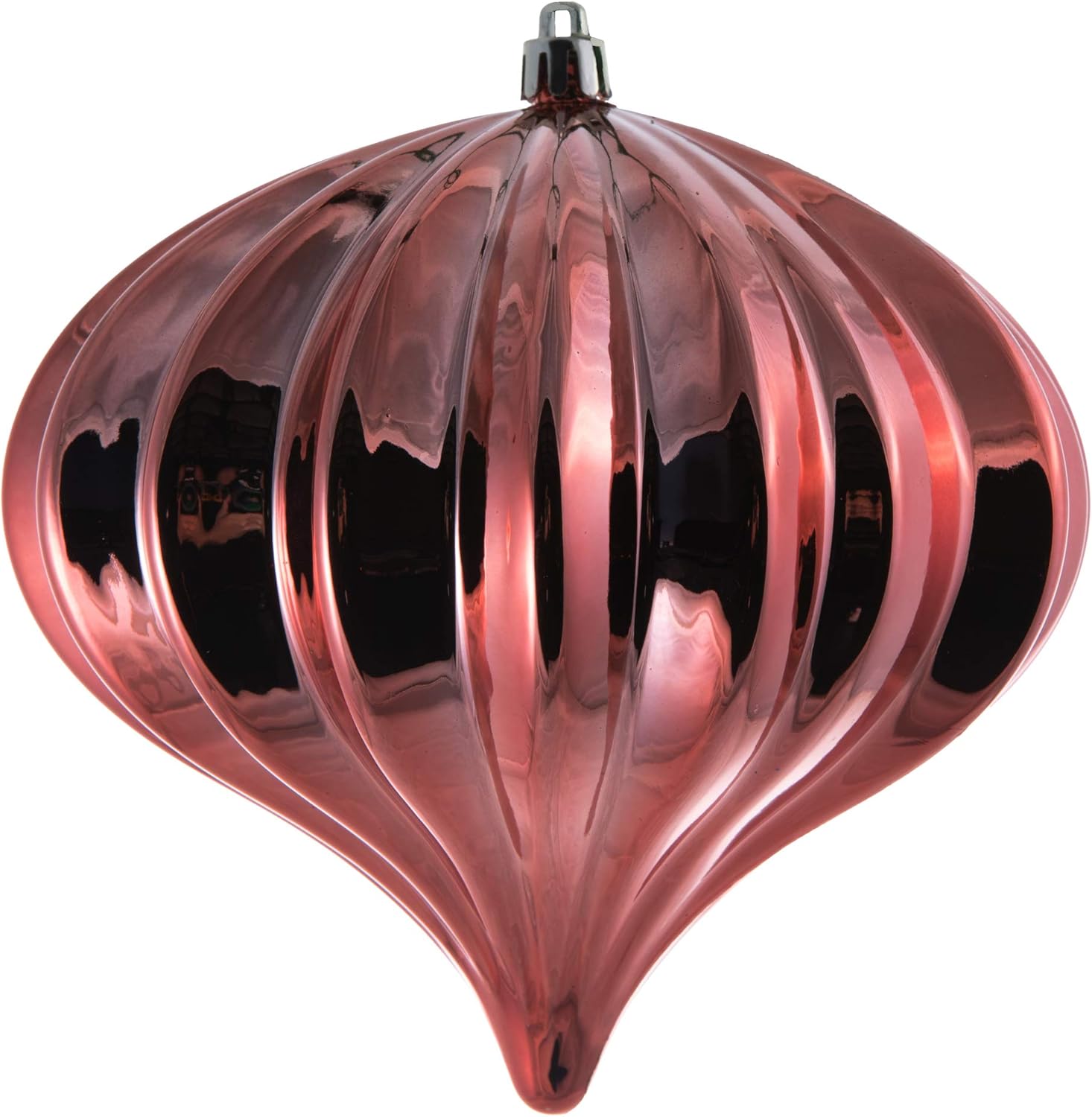 Vickerman 5.7" x 5.5" Coral Shiny Onion Christmas Ornament, UV Treated, Set of 3