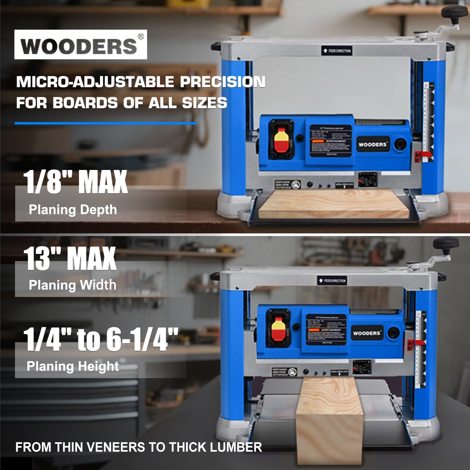 13" Benchtop Thickness Planer - Powerful Woodworking Tool -3 13" Benchtop Thickness Planer - Powerful Woodworking Tool -3