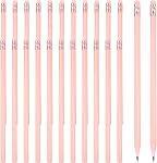 PATIKIL Crayons ronds, 24 Triangle Pcs HB Graphite Crayons en bois avec effacement pour les fournitures de dessin de bureau de classe, rose