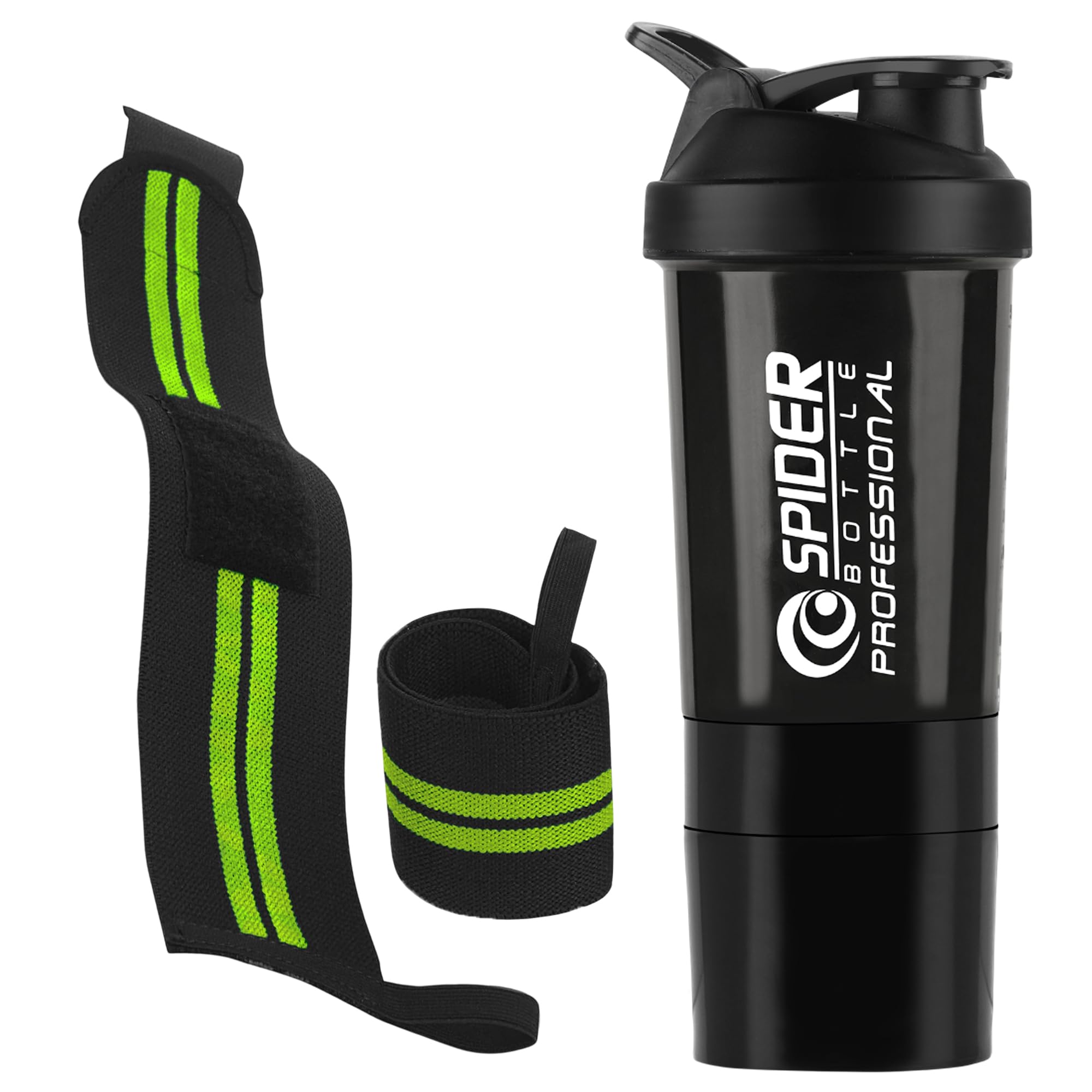 COOL INDIANS Professional Protein Shaker Bottle Set with Wrist Wraps and Straps, Gym Accessories,Leak Proof Design Protien Shaker 500ml With Wrist Supporter Band reduce to weightlifing (Black)-picture-24