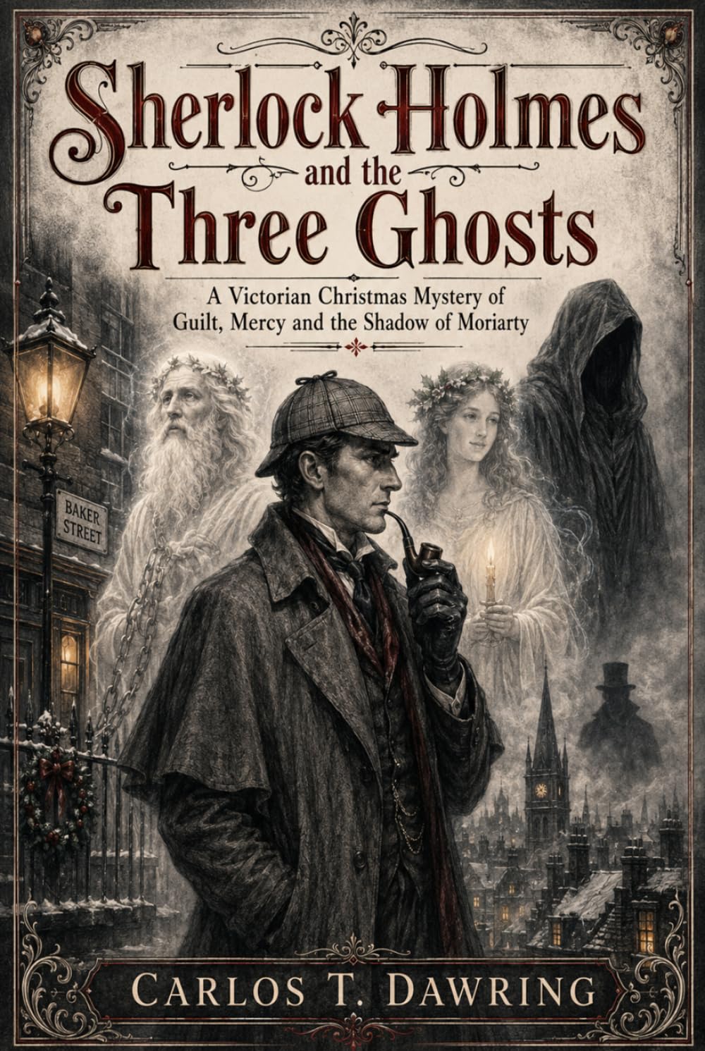 Sherlock Holmes & the Three Ghosts: A Victorian Christmas Mystery of Guilt, Mercy & the Shadow of Moriarty (The Carlos T Dawring Victorian Murder Mysteries)