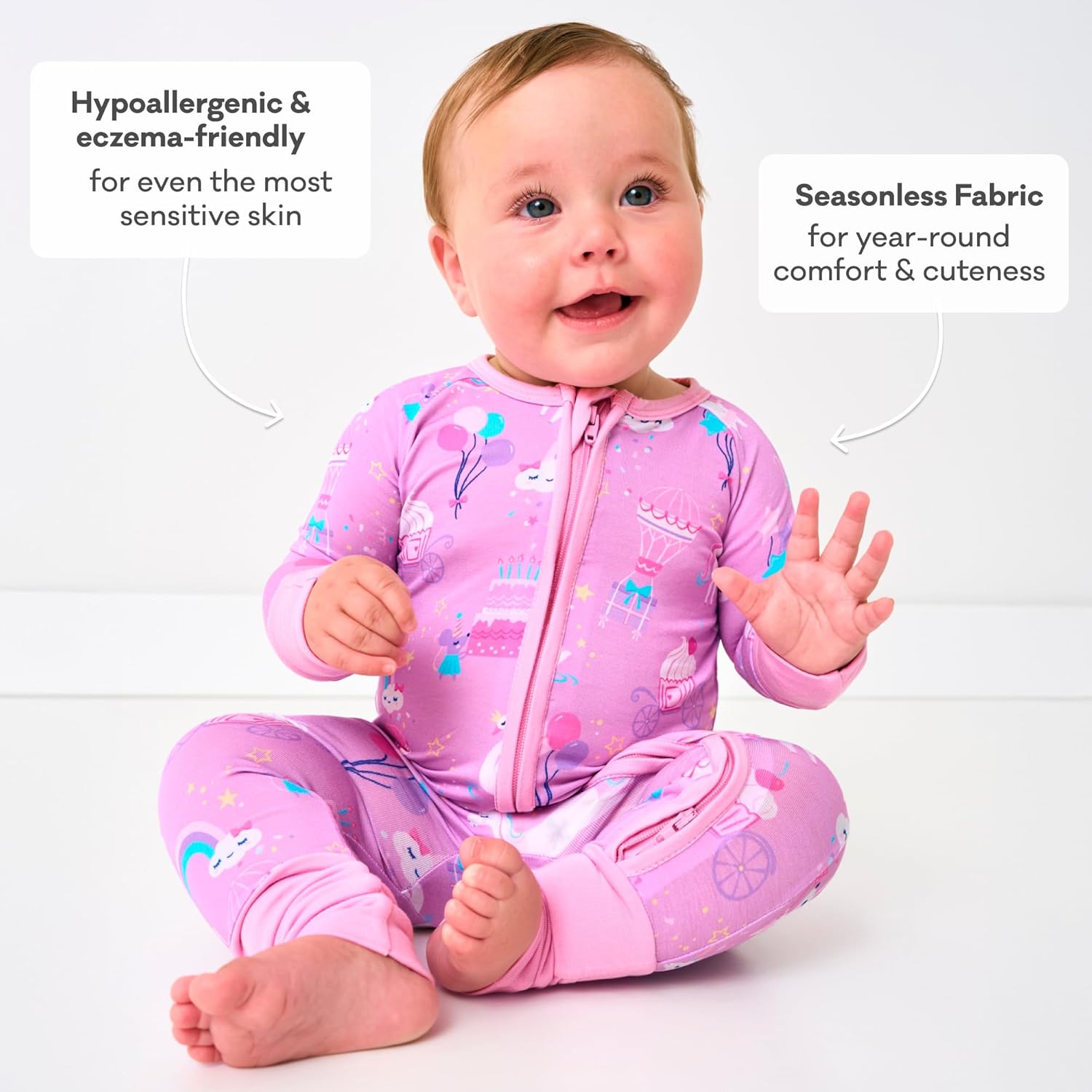 Little Sleepies Pajamas for Baby Boys & Girls, Viscose from Bamboo Baby Pajamas, Preemie & Newborn Sleepers, 2-Way Zipper PJs - Image 7