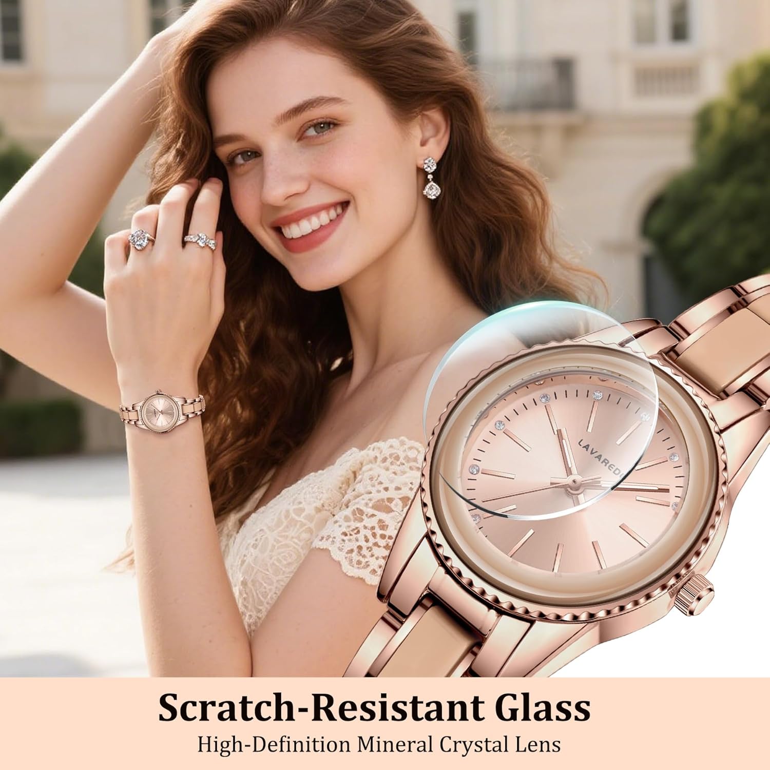 VTAIGE Women's Bracelet Watch Stainless Steel Two Tone Womens Watches Minimalist Dial Elegant Analog Wrist Watch for Women - Image 9