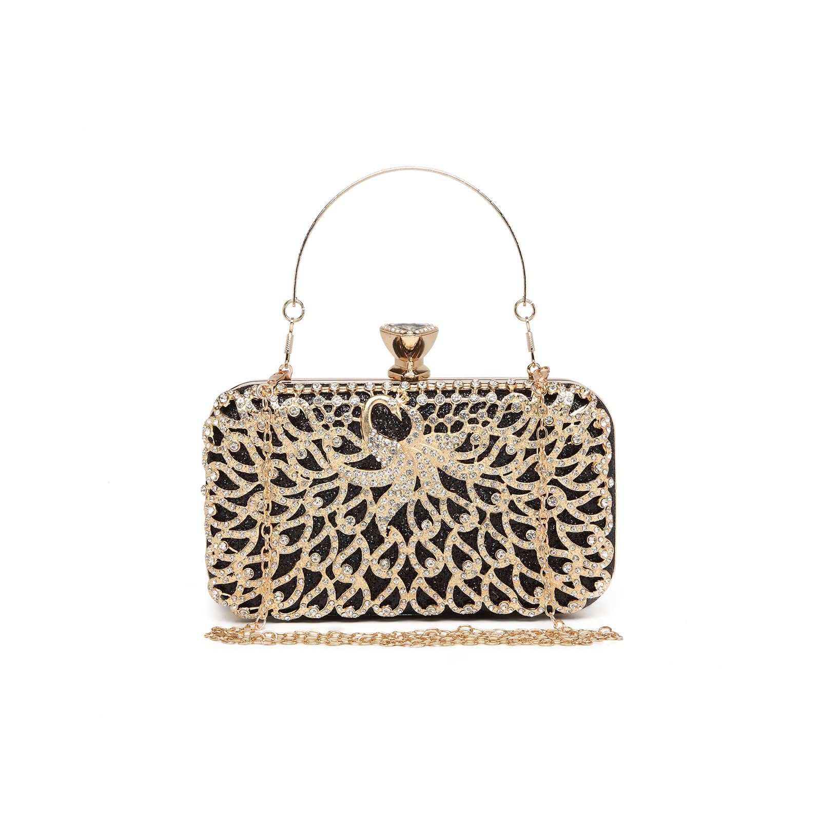 Clutch Bags for Women Hard Shell Clutches Beading Dinner Bags Ladies Pures Evening Handbags With Detachable Chain