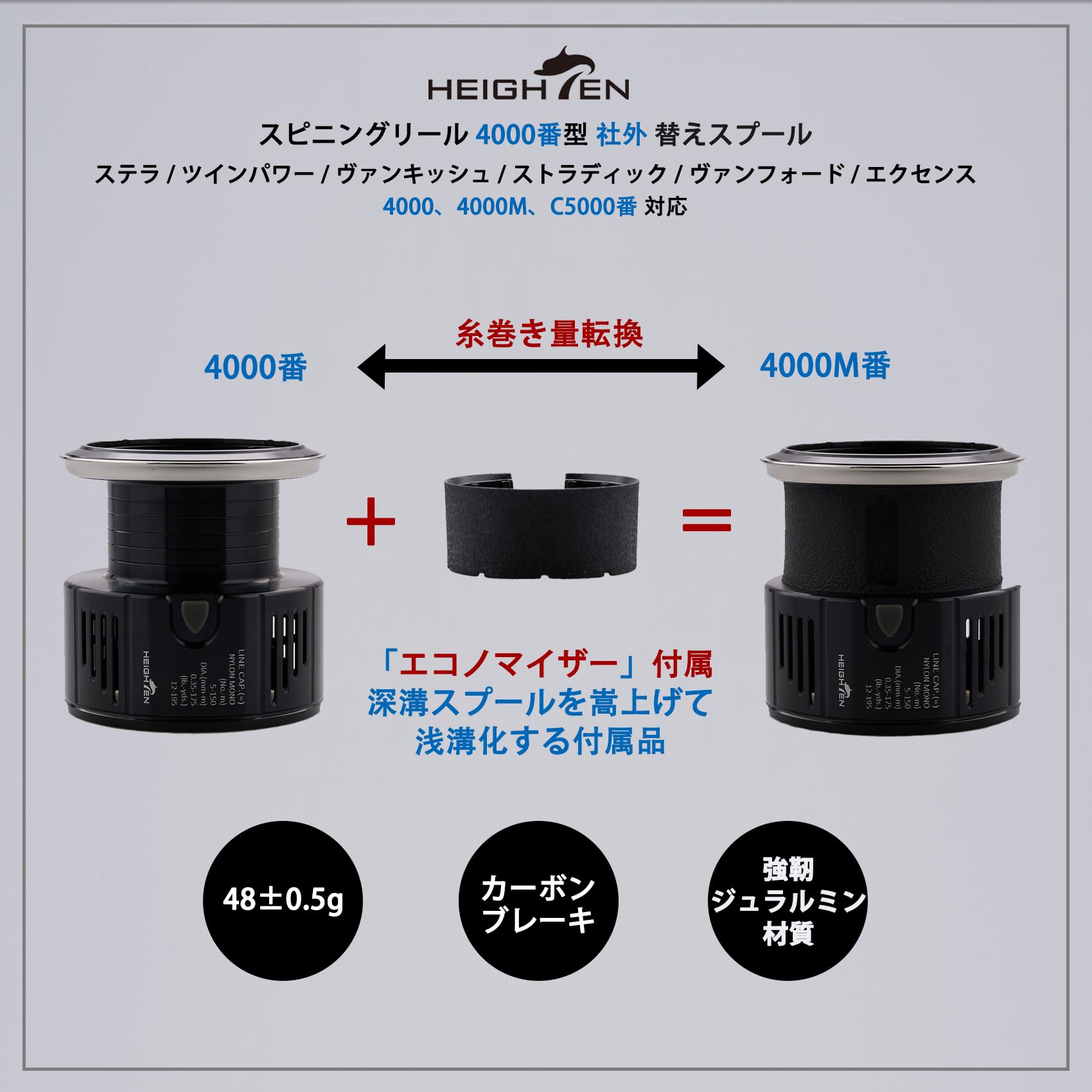 Amazon | HEIGHTEN リール スプール 替えスプール 4000番から5000番