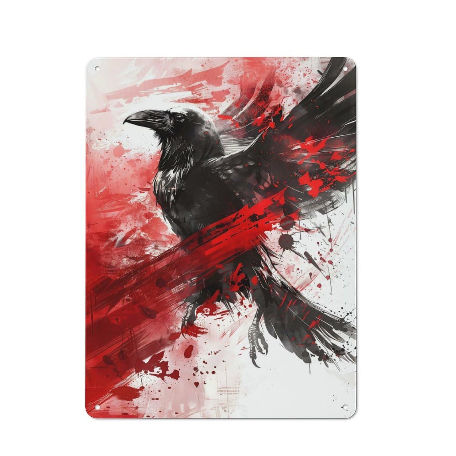 Raven Viking Farmhouse Metal Sign 40x30cm, Rustic Cottage Wall Art for Cottage, Kitchen, Hallway Or Breakfast Nook