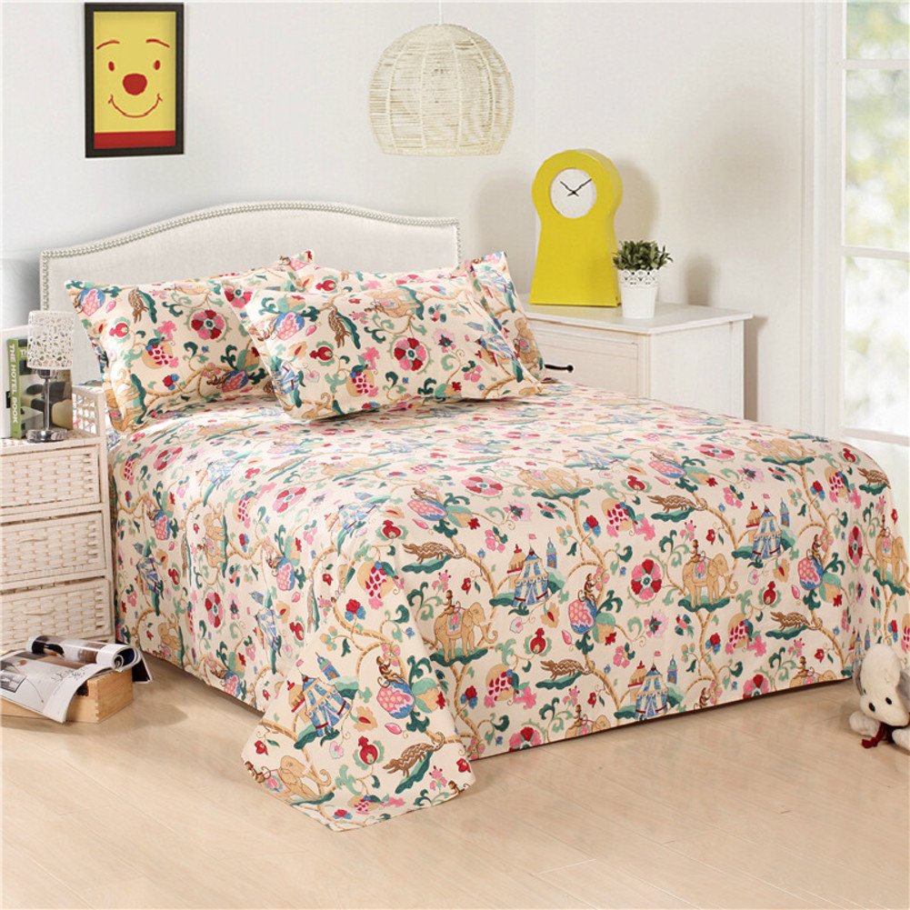 Feuille de l'élève drap en coton rigide drap plat 250x230 pour literie durable sans plis