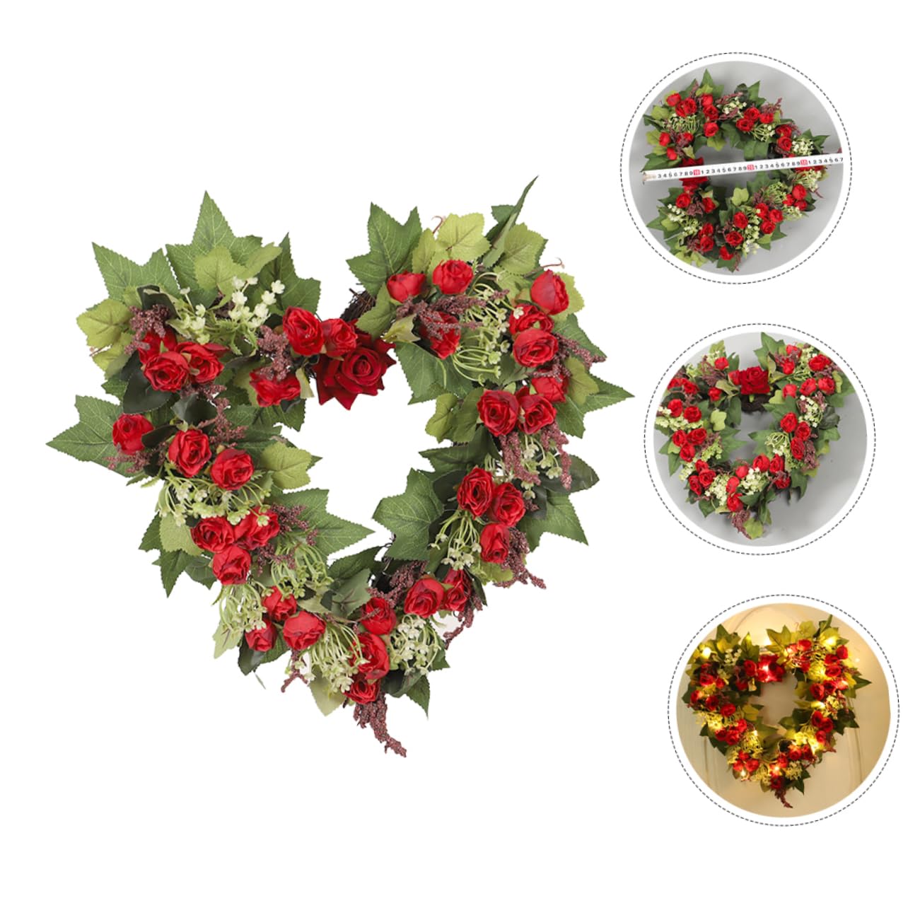 Ghirlanda Cuore Fiori Artificiali Decorazione Matrimonio e Feste Ghirlanda Da Appendere Elemento Di Design Classico Per Interni Ed Esterni Adatta e Occasioni Speciali