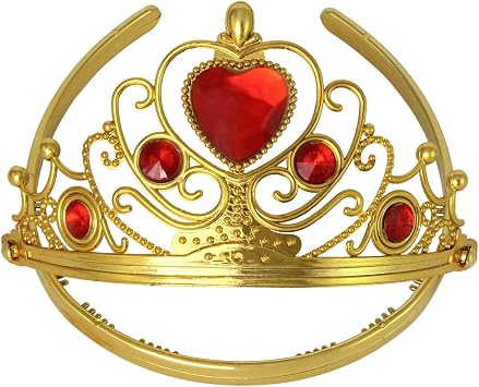 Princess Dress Up Crowns for Little Girls Gold Plastic Tiaras Crown Set Party Favors Red Tiara Tiaras and Crowns for Costume Accessories (10 Pack)