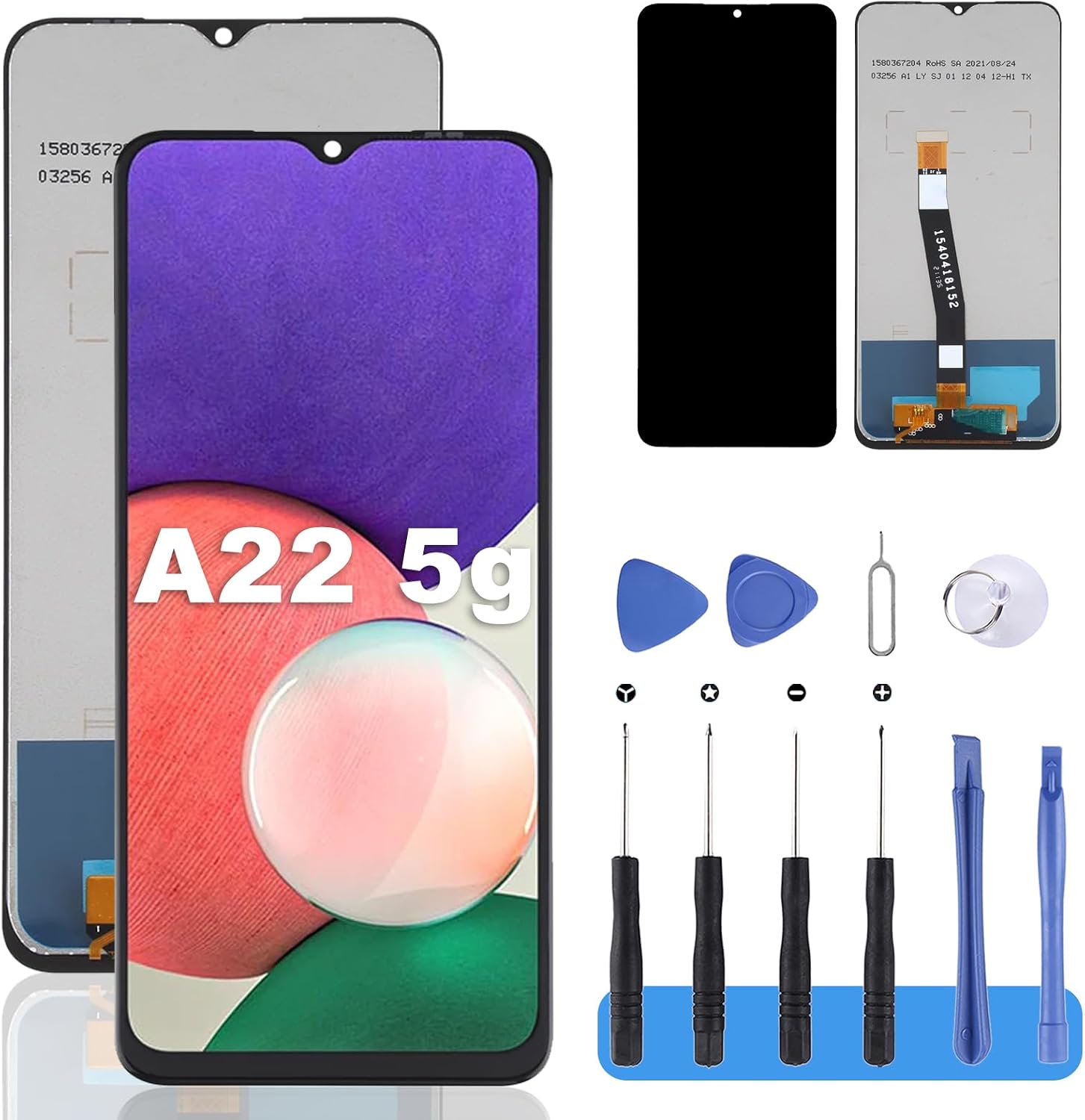 A22 Screen Replacement for Samsung Galaxy A22 5G SM-A226B SM-A226B/DS 6.6 Display LCD Screen 3D Touch Display Digitizer Assembly with Repair Tool Kit