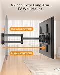 FORGING MOUNT Heavy Duty XXL Full Motion TV Wall Mount for 55-120 inch Extra Large TVs 98" 100",Holds 275 lbs, Max VESA 900x600, 42.9" Extension Long Arm TV Mount Swivel,Tilt,Preassembled,16-24” Studs