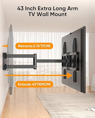 Miniatura 4 de FORGING MOUNT Soporte de pared para TV de movimiento completo XXL resistente para televisores extra grandes de 55 a 120 pulgadas de 98 pulgadas y