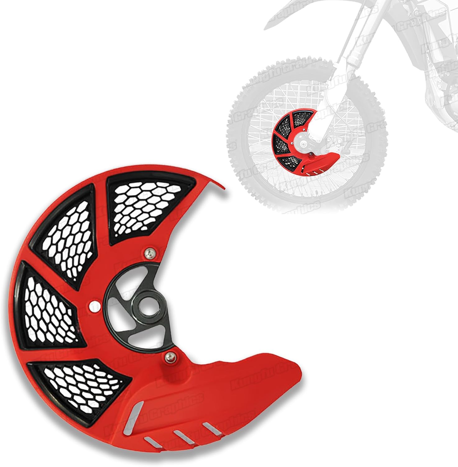20mm Dirt Bike Front Brake Disc Rotor Guard Cover for CR125R CR250R 2004-2007/CRF250R CRF250X CRF450R 2004-2019/CRF250RX CRF450L 2019/CRF450RX 2017-2019/CRF450X 2005-2012, Red Black