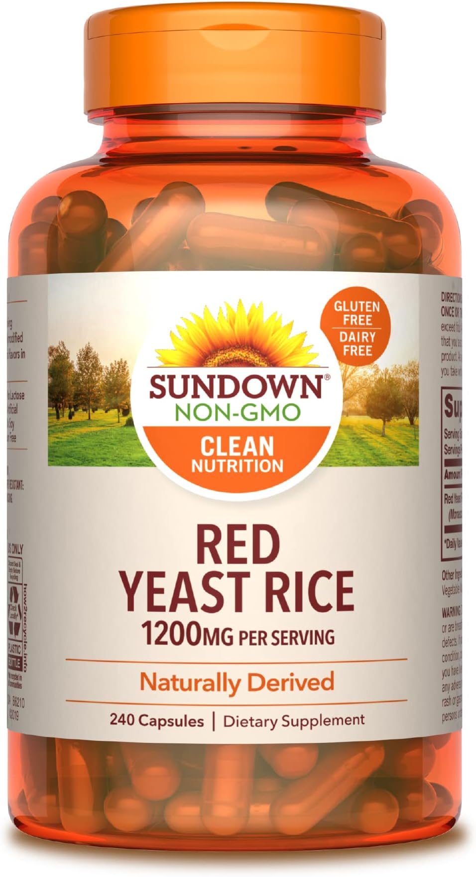 Sundown Red Yeast Rice 1200 mg, Naturally Derived, 240