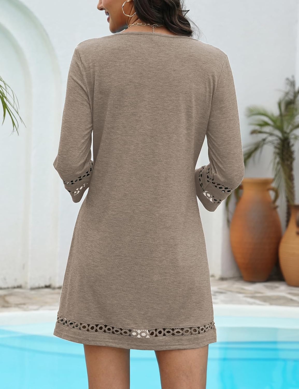 VIMPUNEC Swimsuit Coverup for Women Bathing Suit Cover Up Summer Casual Beach Dress Shirts
