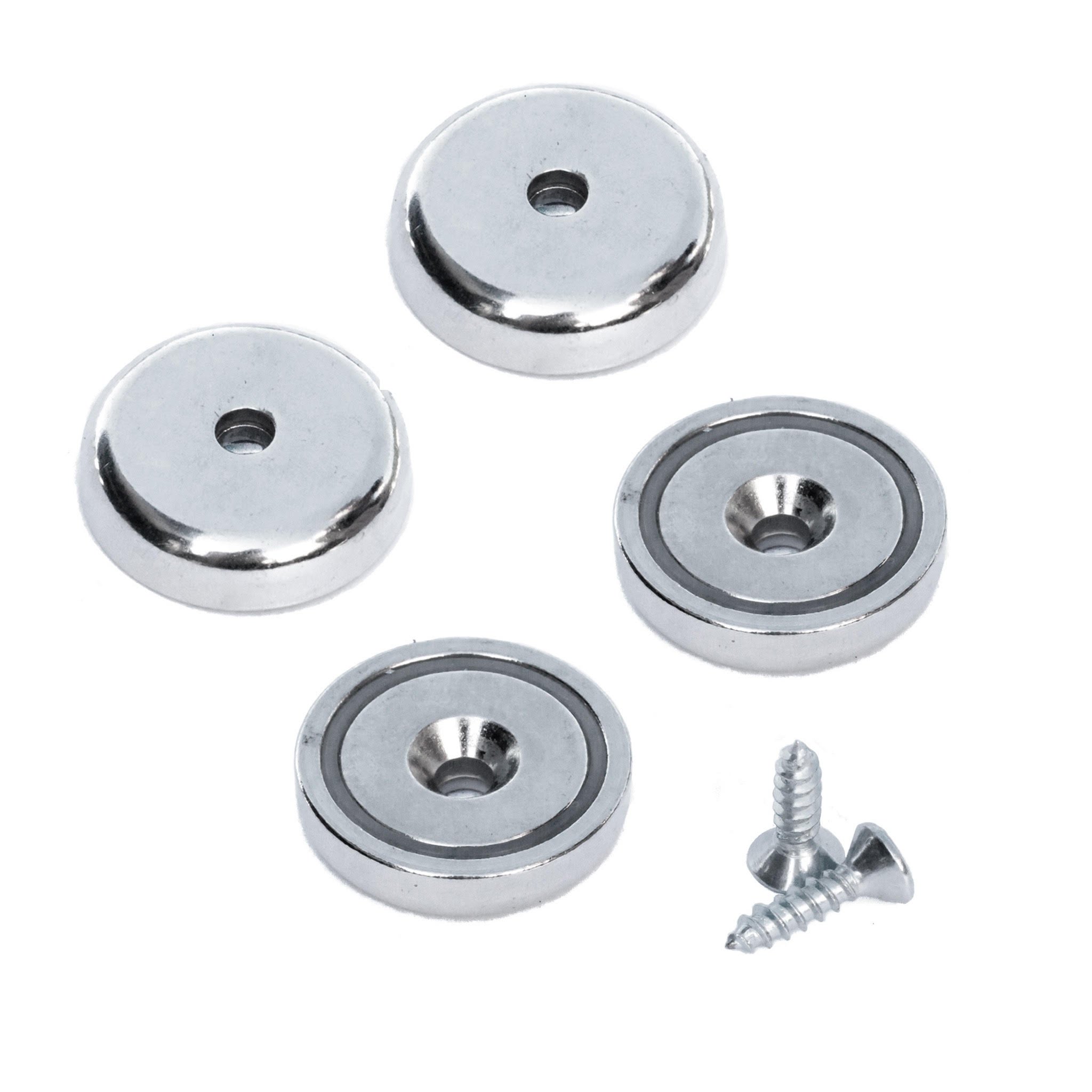 2Pc Neodymium Cup Magnets 130 lbs Pull 1.65