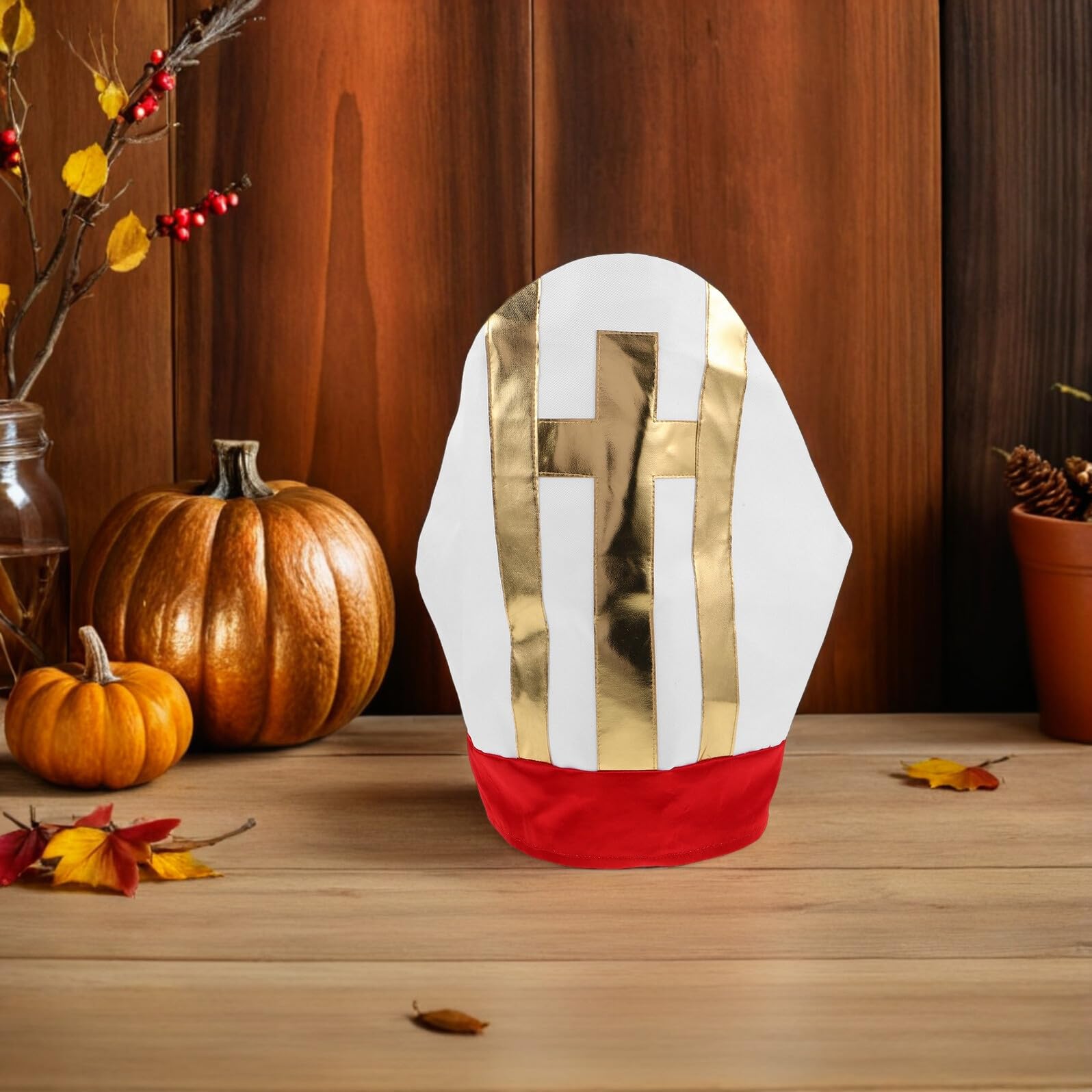Didiseaon Cappello da Prete da Uomo per Costume da Clero Halloween Copricapo da Cosplay Mitra in Materiale Leggero e Confortevole Accessorio Teatrale per Feste Religiose e
