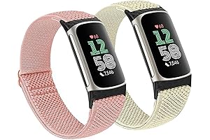 2 Pack Elastic Nylon Bands Compatible with Fitbit Charge 5