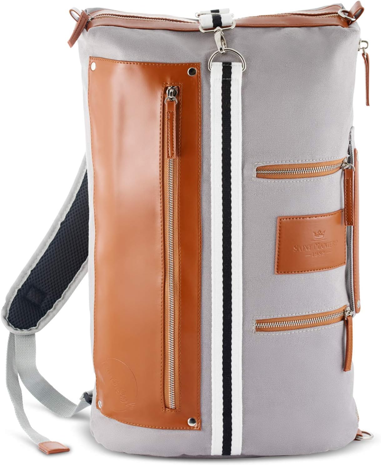 Saint Maniero Men Backpack Women Backpack Laptop Bag School Bag (Grey)