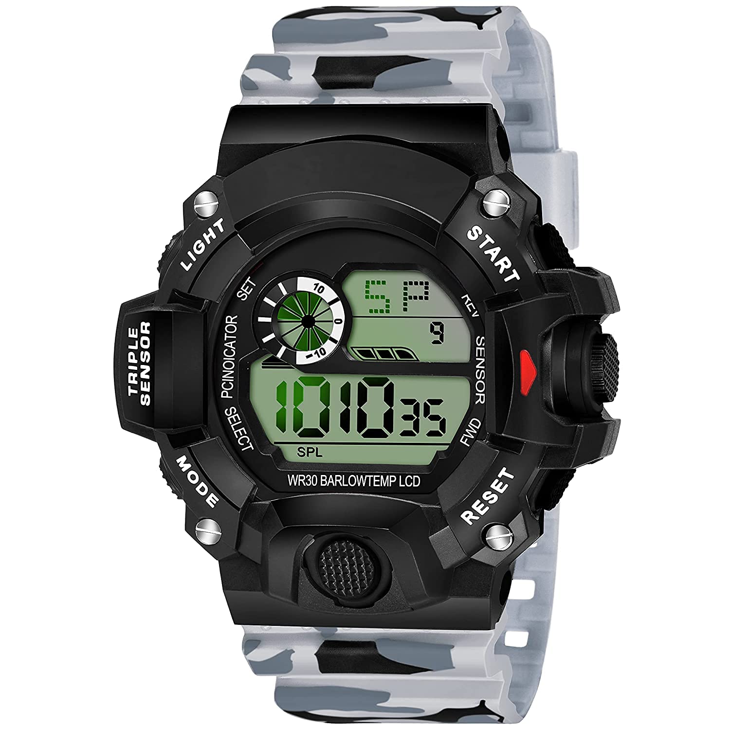 aeneas Unique Design Shockproof Automatic Digital Sports Watch for Men & Boys(with Working Date, Time, Seconds, Day, Light Button, Stopwatch & Alarm Feature Also) (Comes with a Watch Case) (White) (B09X27TRW3) Amazon Price History, Amazon Price Tracker
