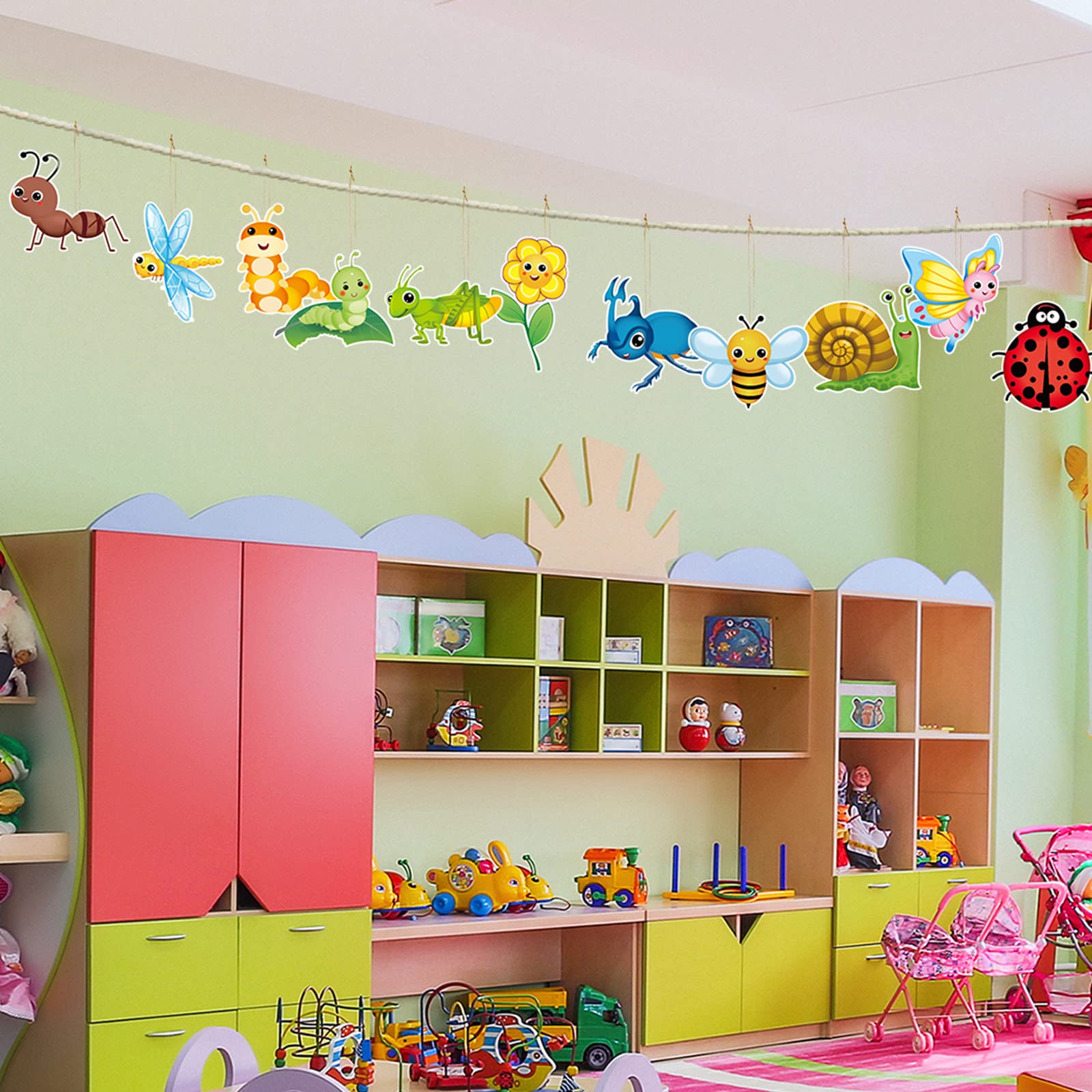 60 Pieces Spring Summer Insect Theme Cutouts Classroom Bulletin Board Decoration Bug Butterfly Sunflower Bee Cutouts for Early Childhood Teacher Student School Wall Birthday Party Decoration - Image 6