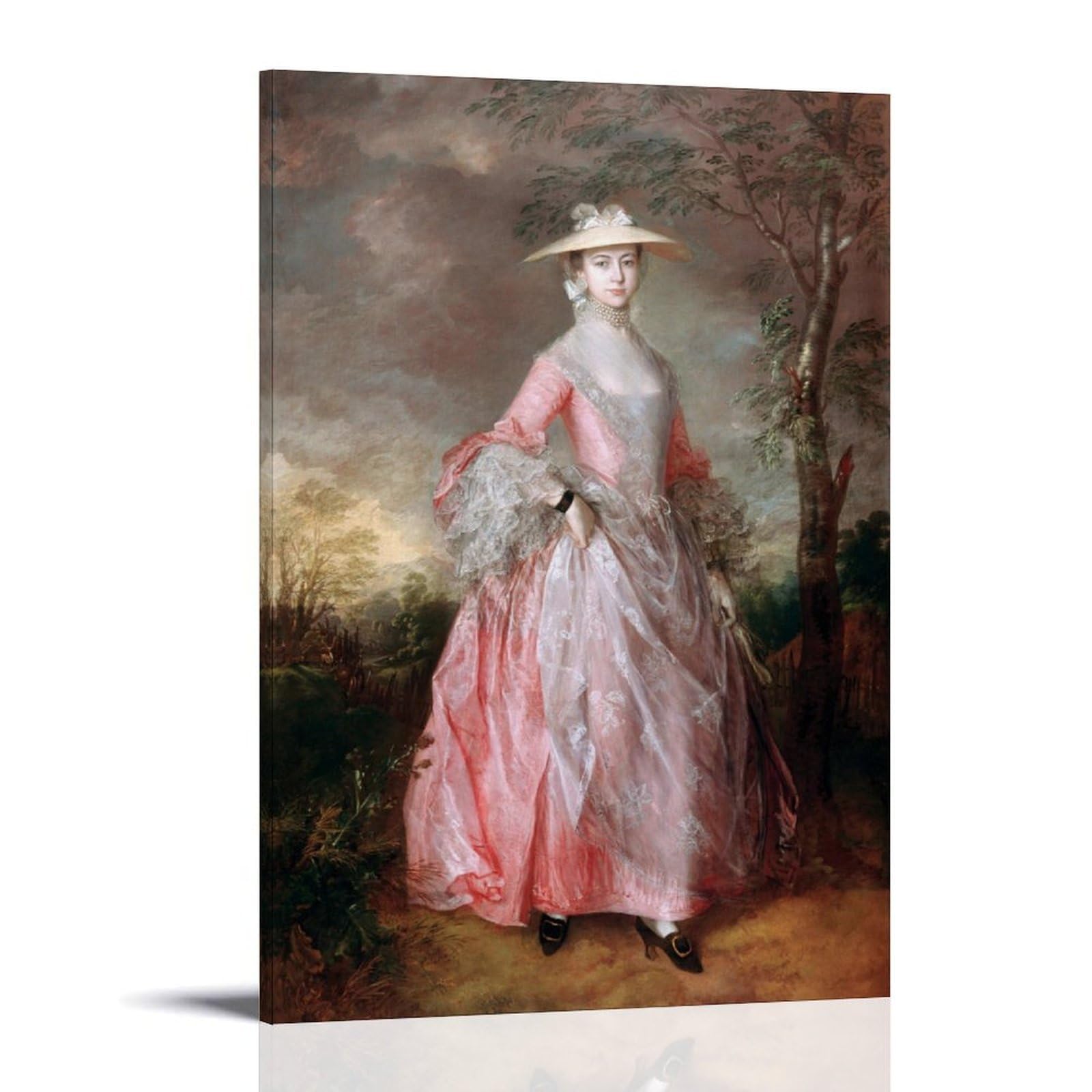 Yyueqil Frame Thomas Gainsborough Prints Portrait Of Mary Countess Of Howe Wall Art Canvas Wall Art Prints Photo Picture Paintings Room Decor Home Decorative 12X18inch(30X45cm)