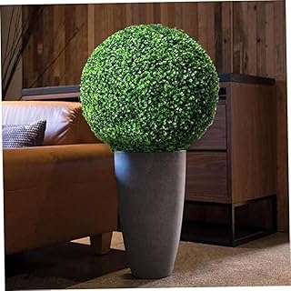 LINGWEI Artificial Topiary Green Boll Garden Plastic Ball, Artificial Boxwood Ball Topiary Tree Garden Decoration Artificial Plant Topiary Plant For Indoor and Outdoor (Medium (35cm))