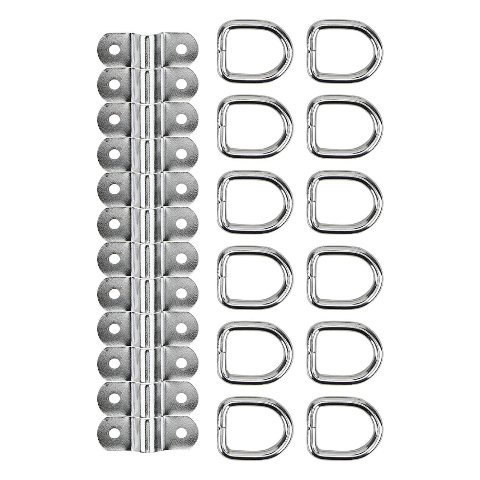 Ganci Carico Pesante Ancoraggi Con Anello A V In Acciaio - Set Di 6 Pezzi Con Viti Per Fissare Carichi Pesanti Su Camion, Rimorchio, Barca E In Magazzino Viti E Rondelle Incluse