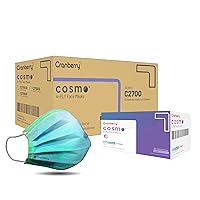 Vista 5 de Cranberry USA C2700CB Cosmo - Mascarilla facial desechable para las orejas, Verde galáctico, 1 Unidad (Paquete de 50)