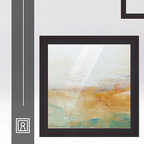 Miniatura 2 de Marco de fotos negro de madera real de 10 x 10 pulgadas de ancho de 1.25 pulgadas Profundidad del marco interior de 0.5 pulgadas Marco de fotos