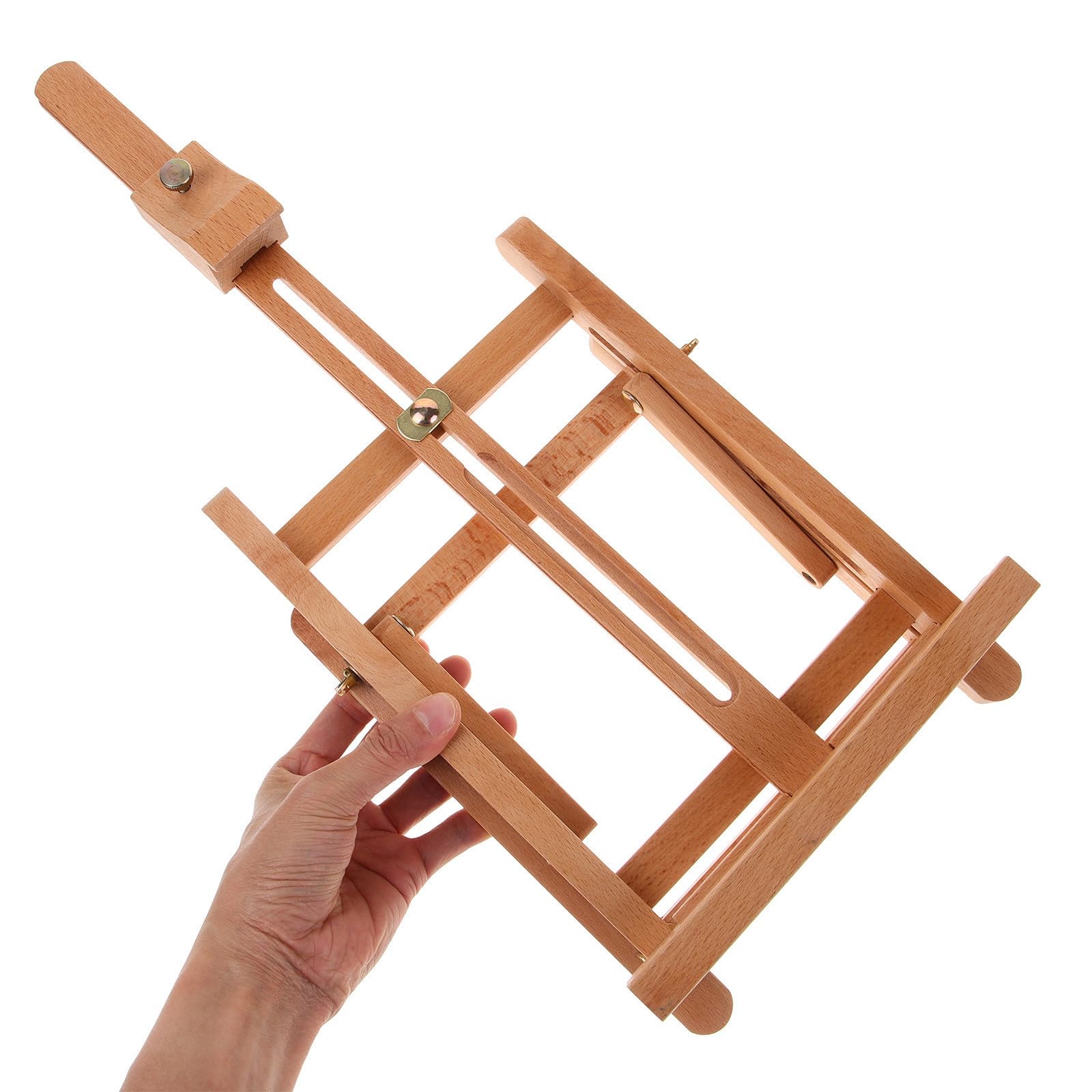 Chevalet de Table en Bois Massif pour Peinture et Dessin, Support Stable et Lisse, pour Adultes et Débutants en Atelier ou Présentation Artistique
