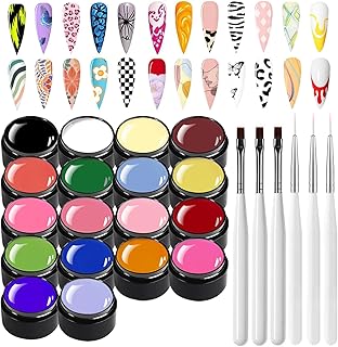 18 Colors Nail Painting Gel Set, Nail Paint for Nail Art Gel Polish For French Tip Tool Design For Home Salon DIY Nail Art,UV/LED Curing Required