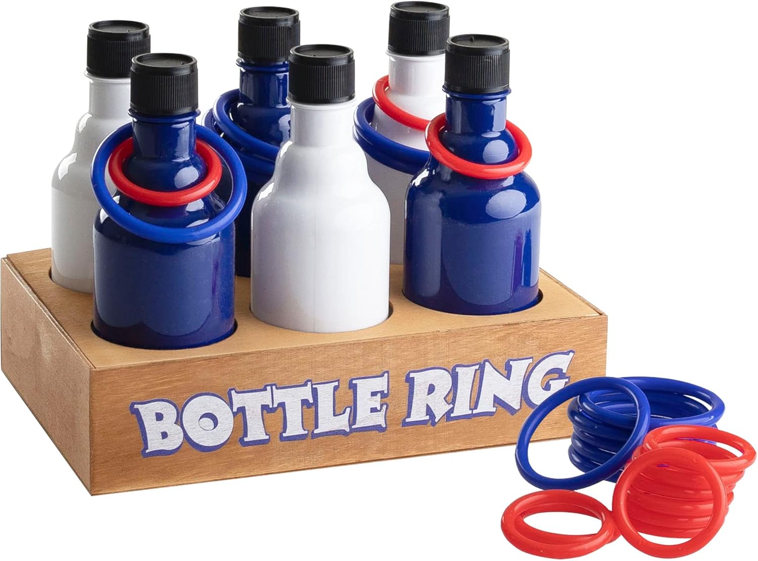 Ring Toss Bottle Carnival Game, 6 Plastic Bottles Targets