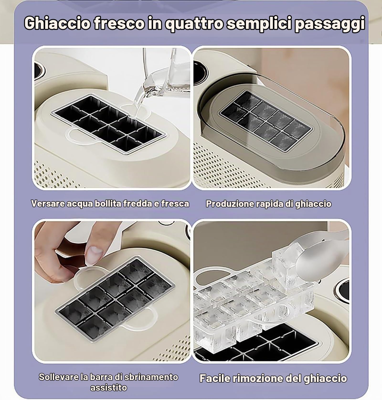 Macchina per La Produzione Rapida Ghiaccio Portatile - Fabbricatore Ghiaccio Banco Compatto per Dormitorio, Bar, Auto, Compatibilità con Il Ghiaccio di Frutta Fai da Te