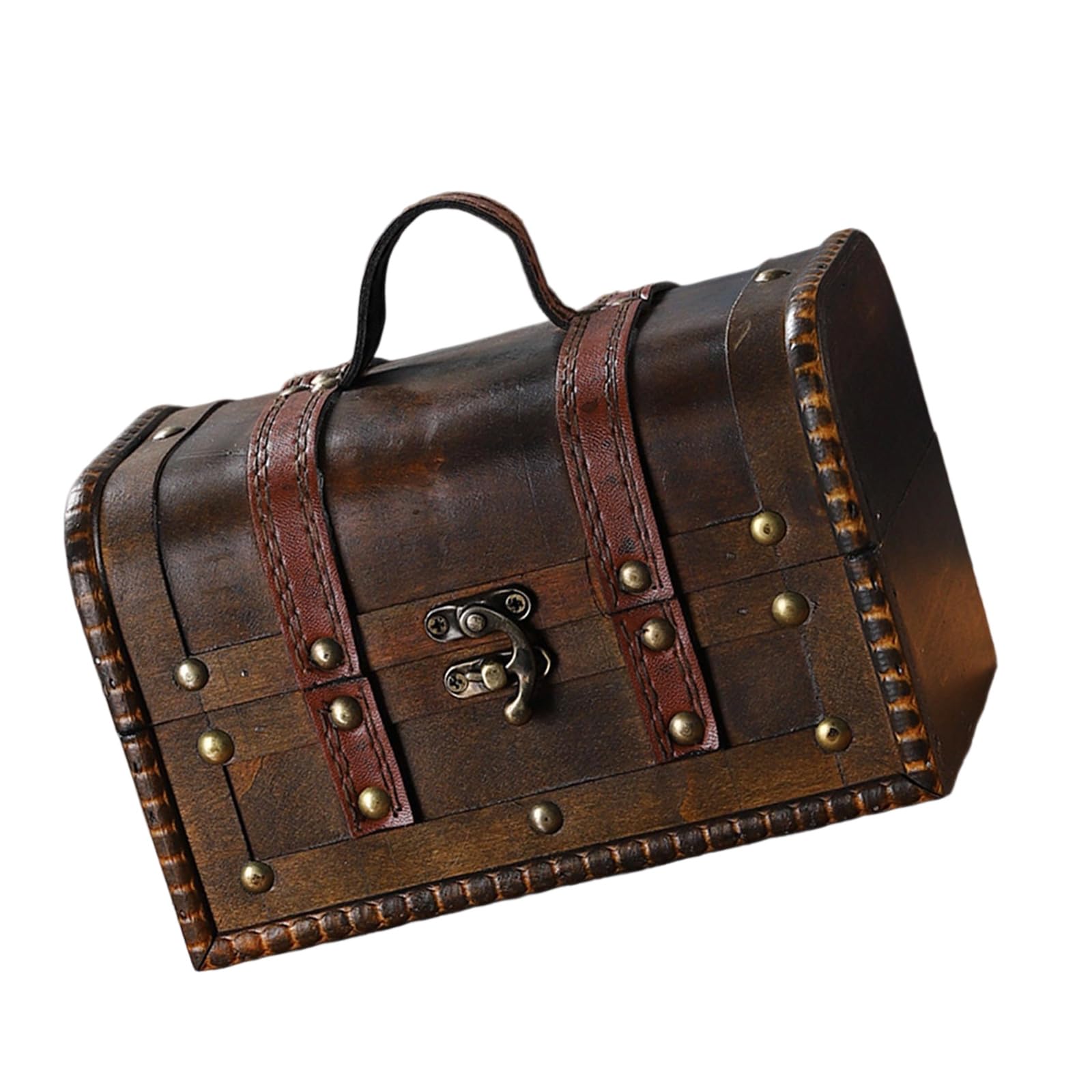 Msioytog European Wood Suitcases Spacious Handheld Travel Trunk for Collector and Enthusiasts Daily Casual Use Home Decorative Suitcases
