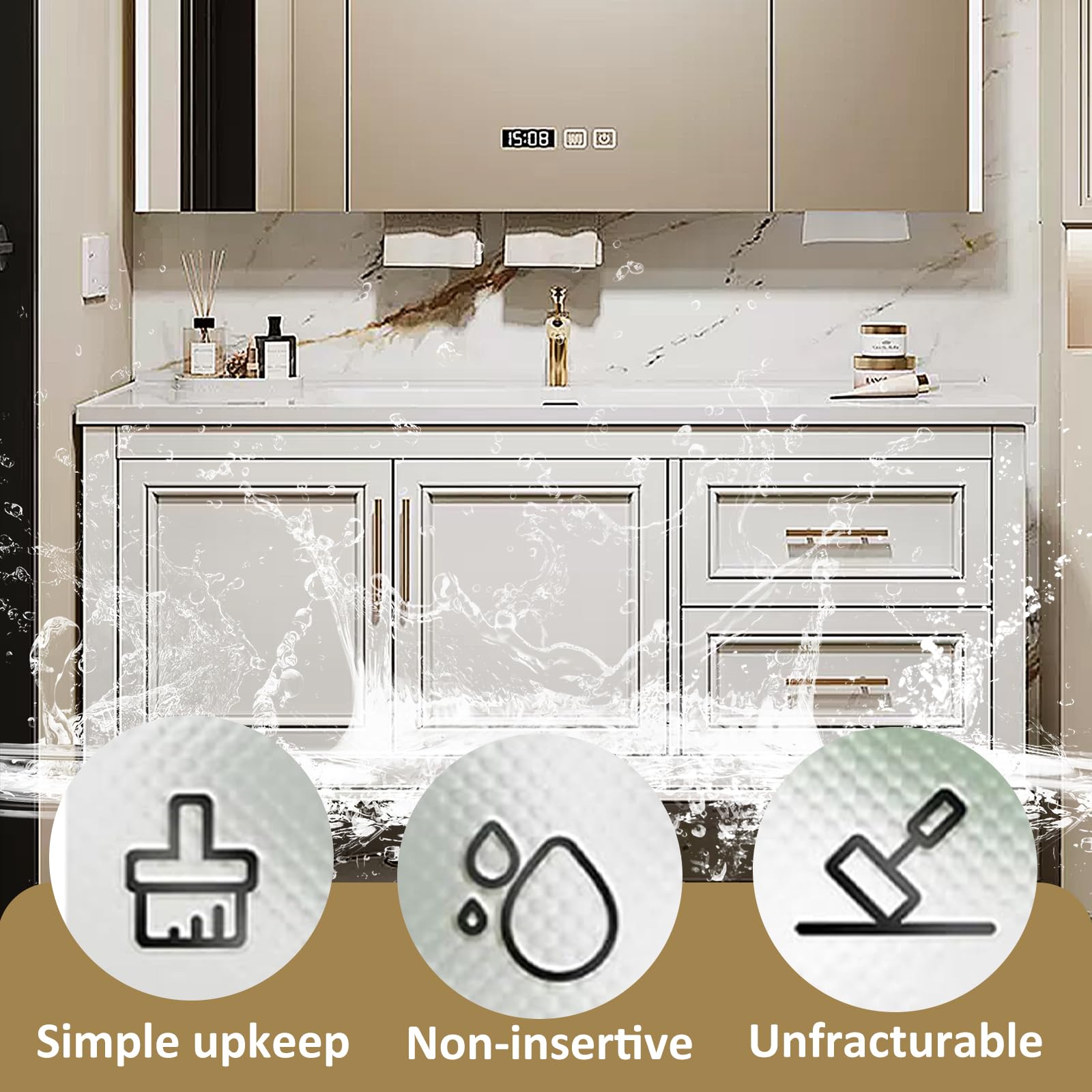 ●TINA Amazon.com: TIZAZO 56IN Bathroom Vanity with Sink - Modern