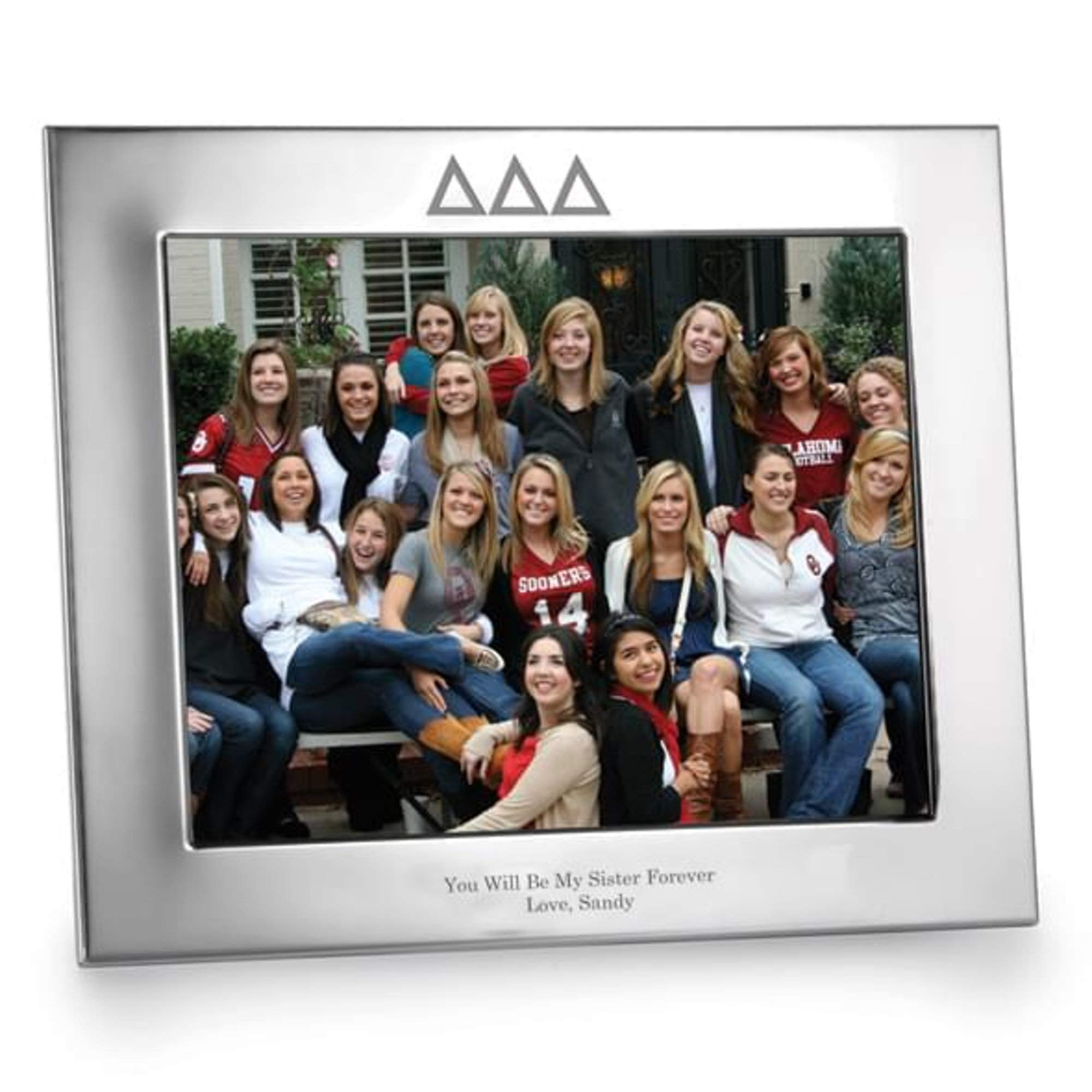 M. LA HART Delta Delta Delta Polished Pewter 8x10 Picture Frame