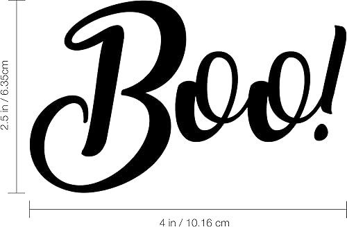 Miniatura 2 de Calcomanía de vinilo para pared, Boo! - 2.5 x 4 pulgadas - Bonita calcomanía de decoración espeluznante de la temporada de Halloween - Decoración de