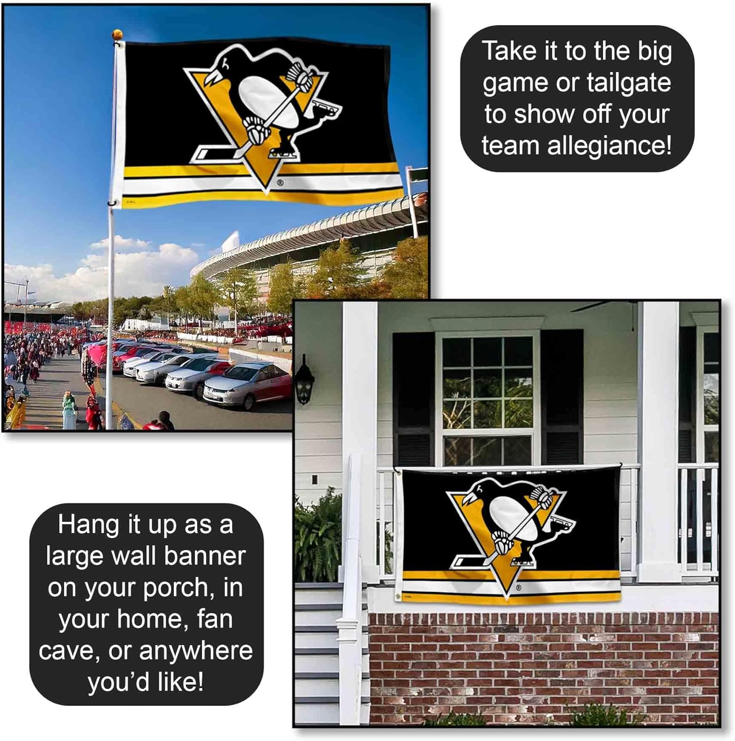 Pittsburgh Penguins Pittsburgh Gold Flag and Banner - Image 4